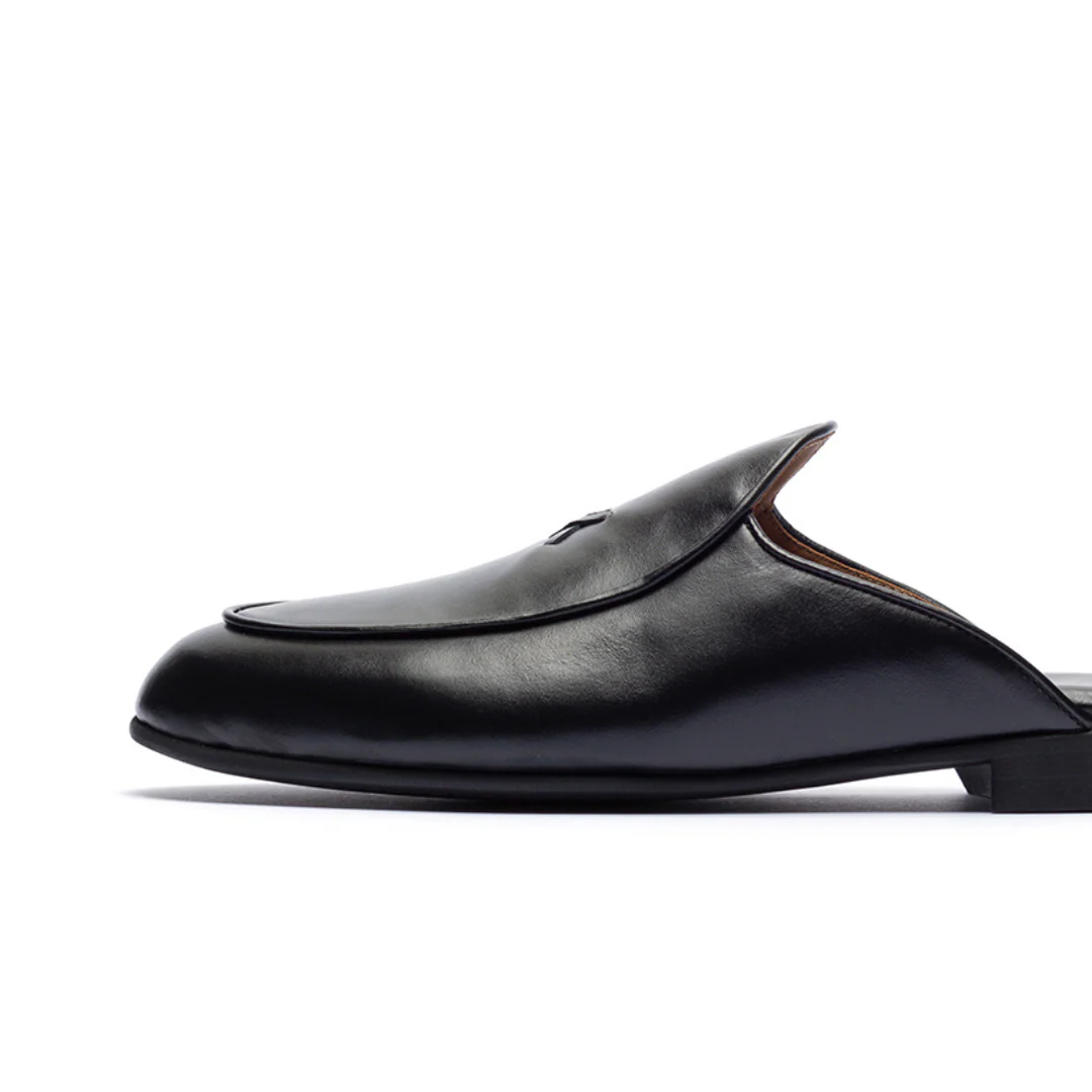 Men's Black Leather Milano Mule - Image 4