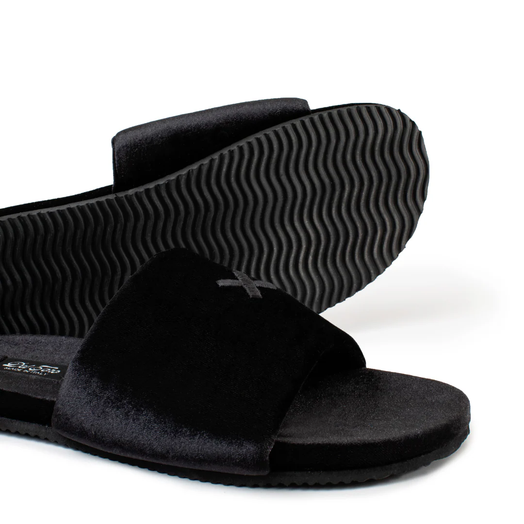 Men's Black Velvet House Slide - Image 3