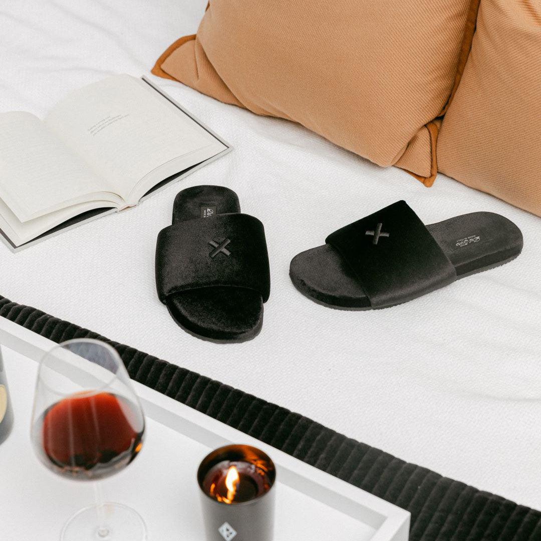 Men's Black Velvet House Slide - Image 7