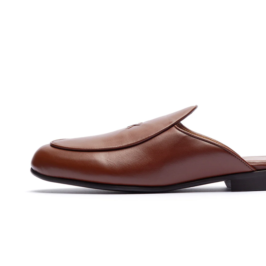 Men's Light Brown Leather Milano Mule - Image 4