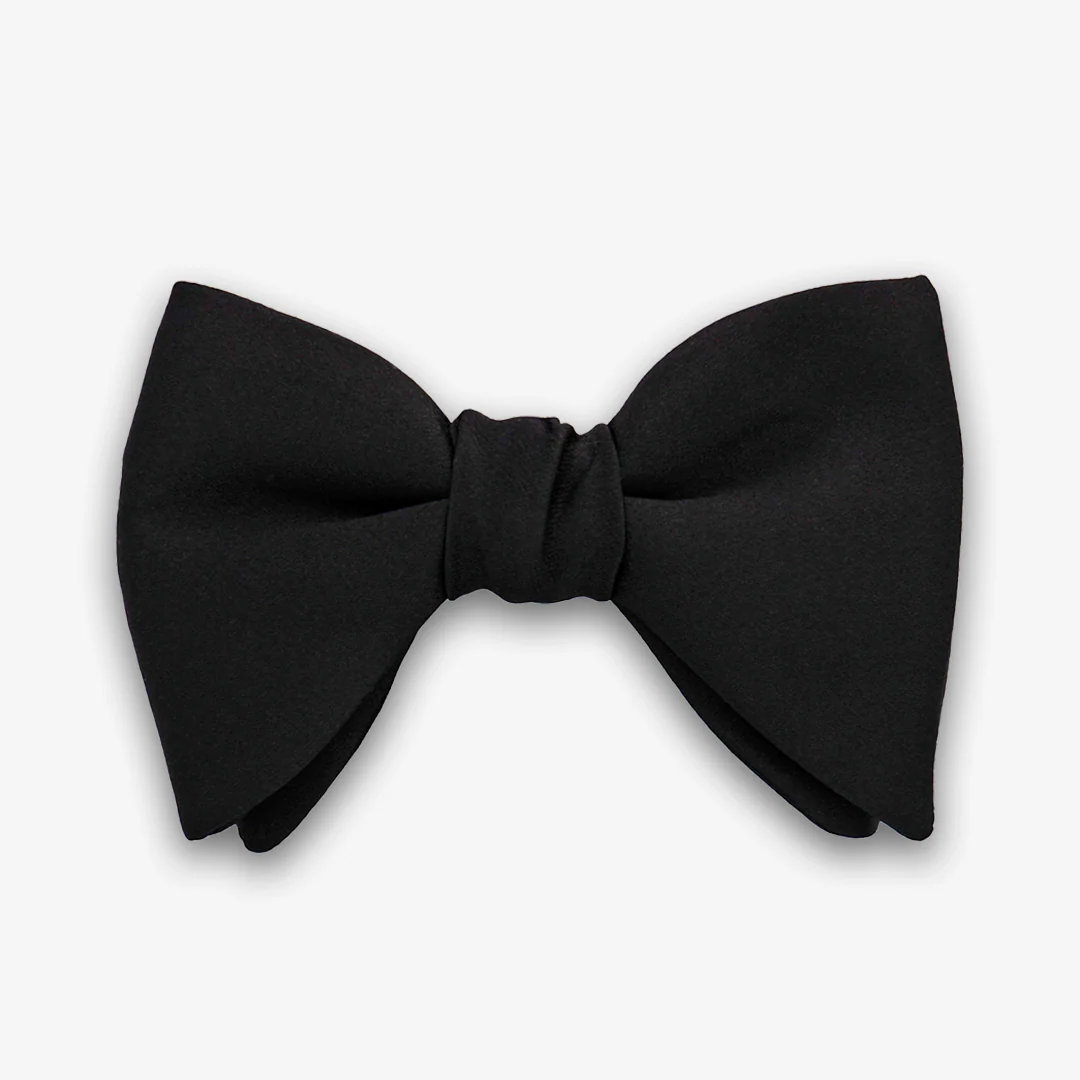 Satin Butterfly Bow Tie - Black - Image 3