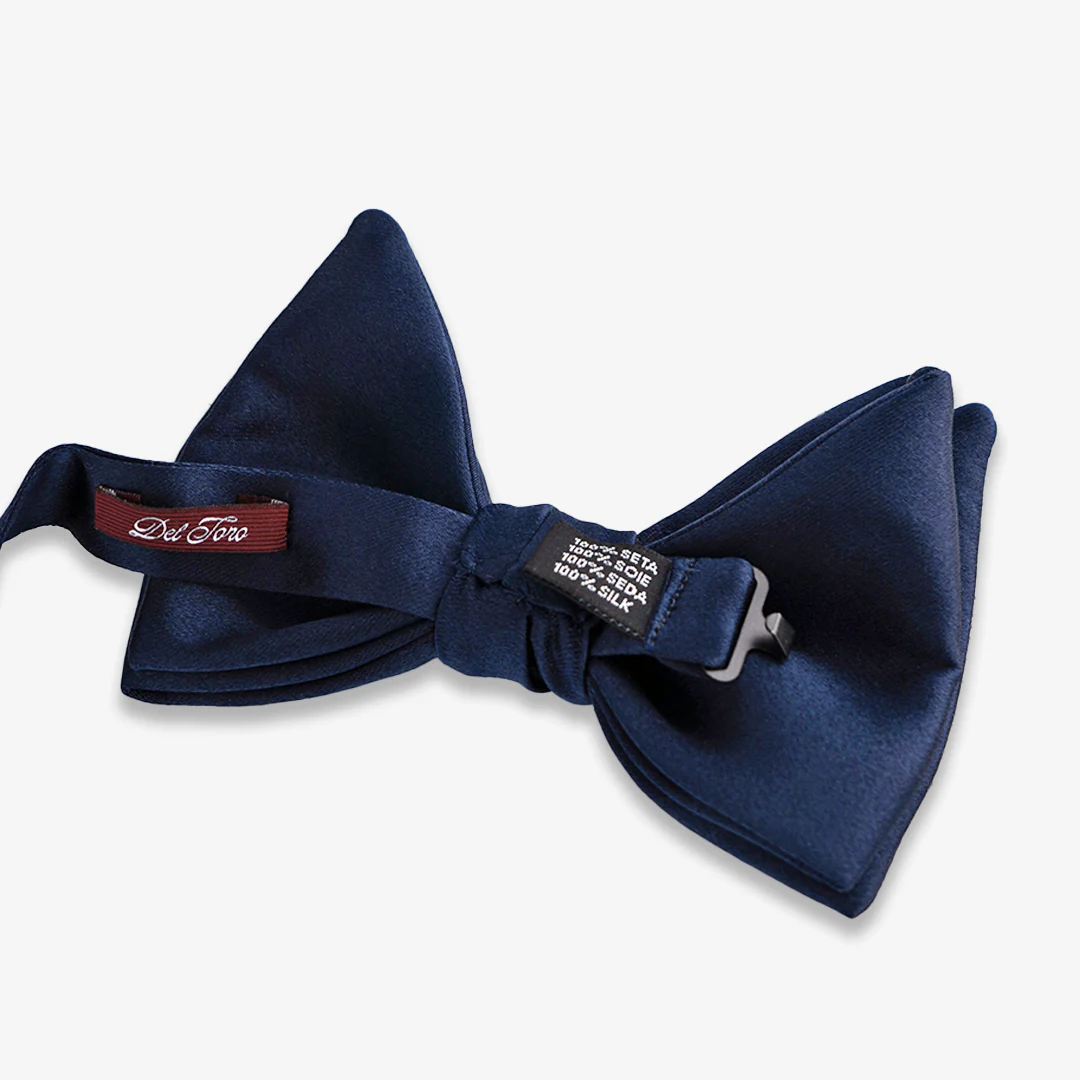 Satin Butterfly Bow Tie - Midnight Navy - Image 3
