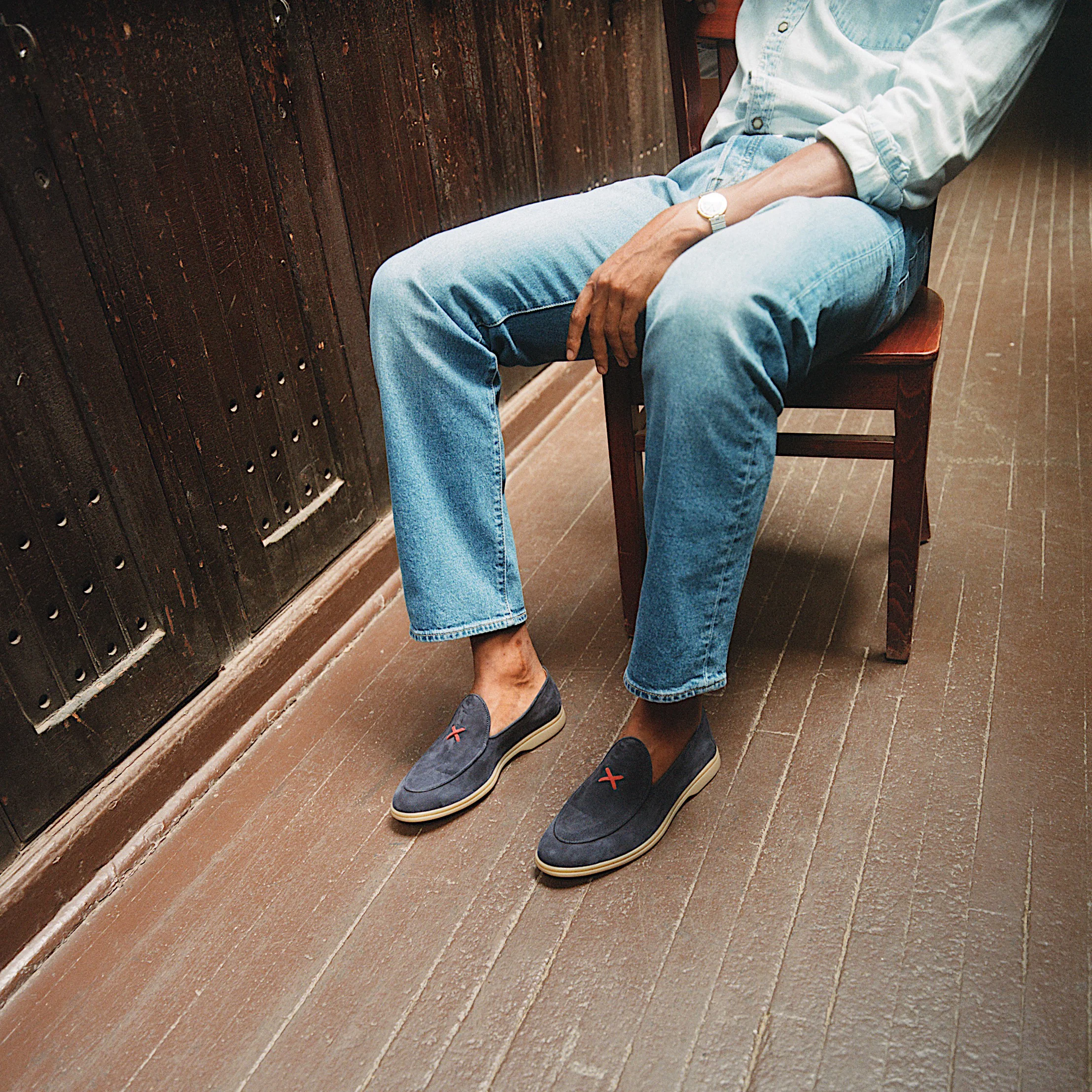 Navy Suede Ryder Cup Viaggio Loafer - Image 5