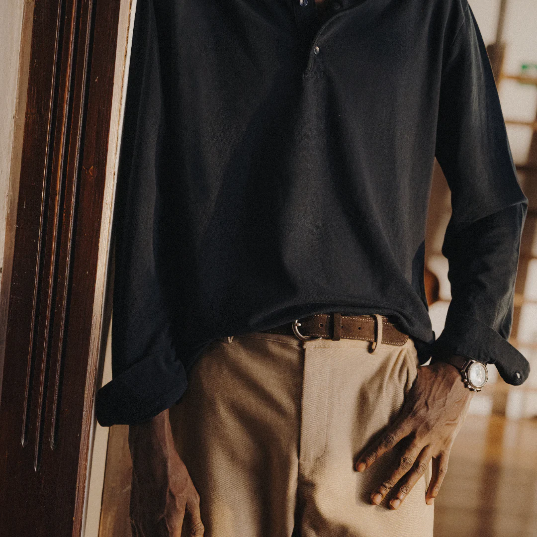 Long Sleeve Polo - Navy - Image 4