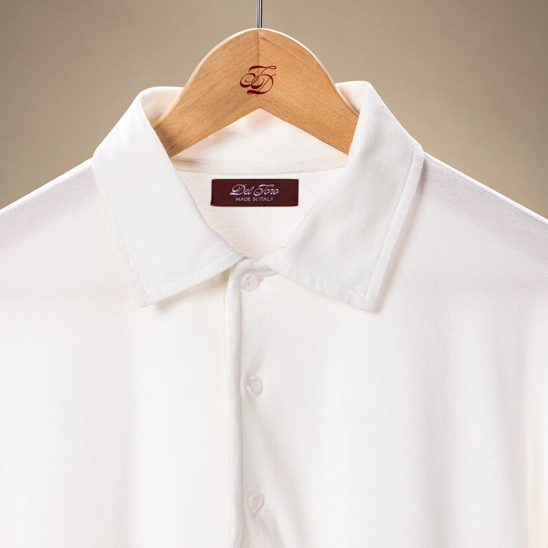 Long Sleeve Polo - Panna White - Image 3