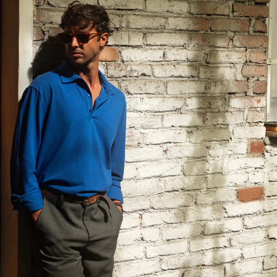 Long Sleeve Polo - Royal Blue - Image 5