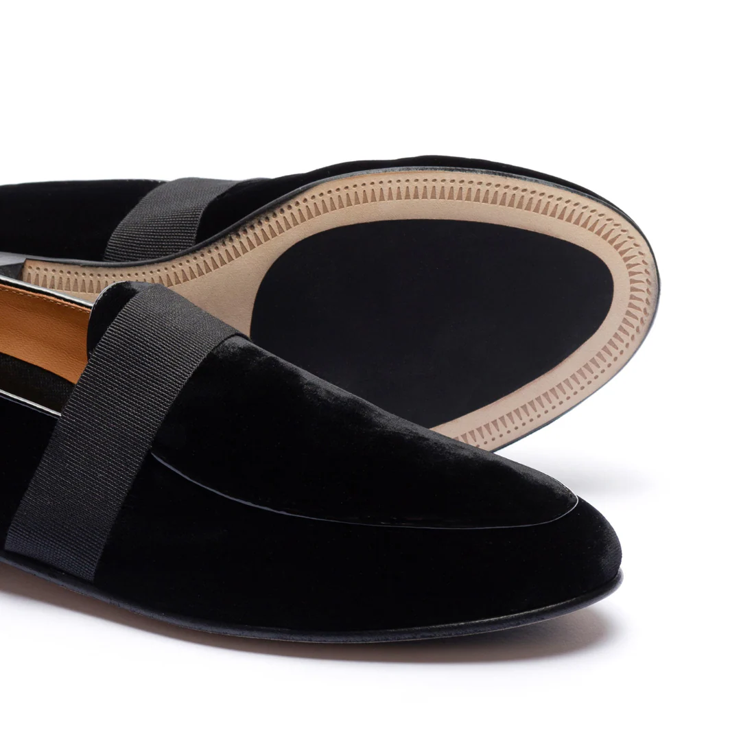 Men's Black Como Velvet Slipper II - Image 3