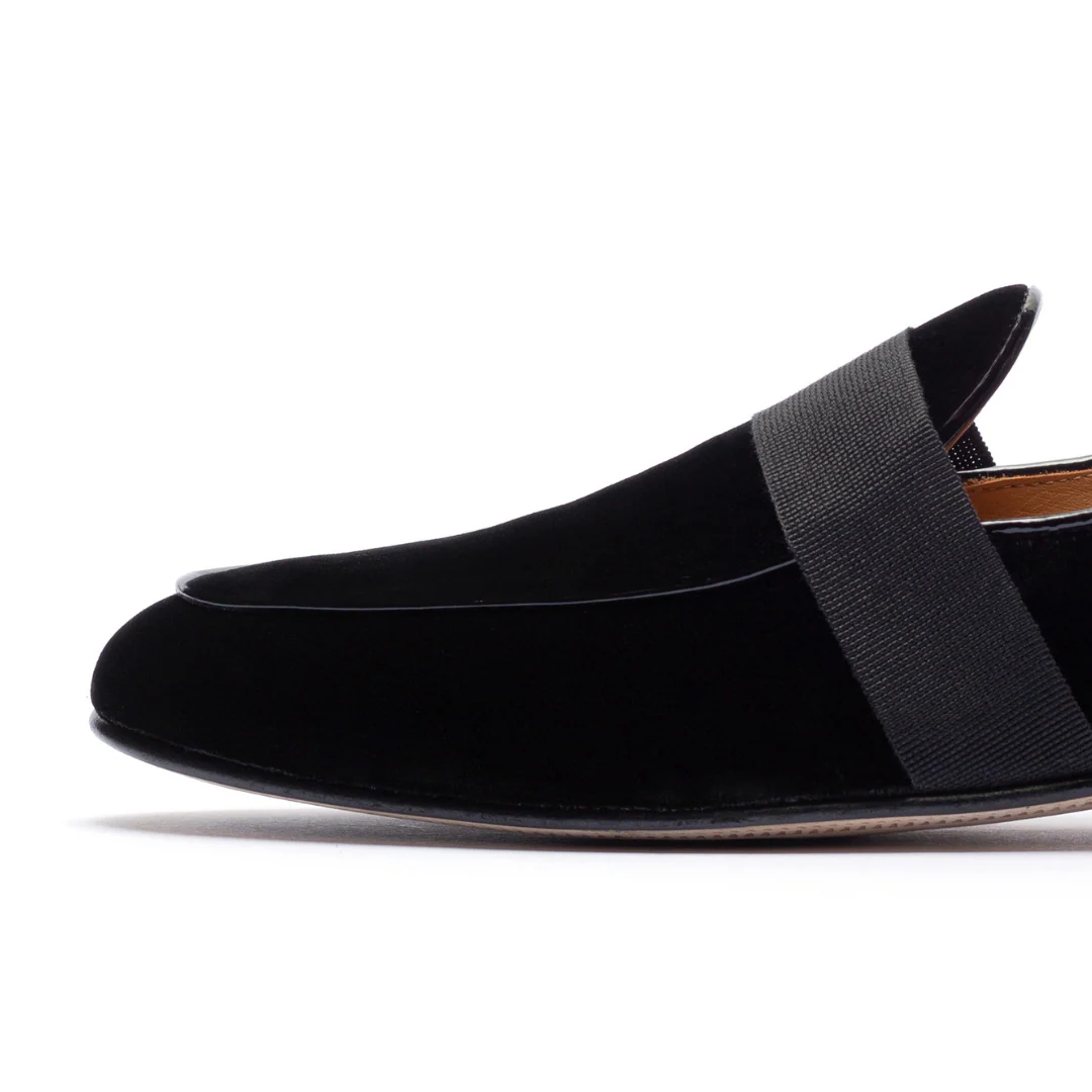 Men's Black Como Velvet Slipper II - Image 4