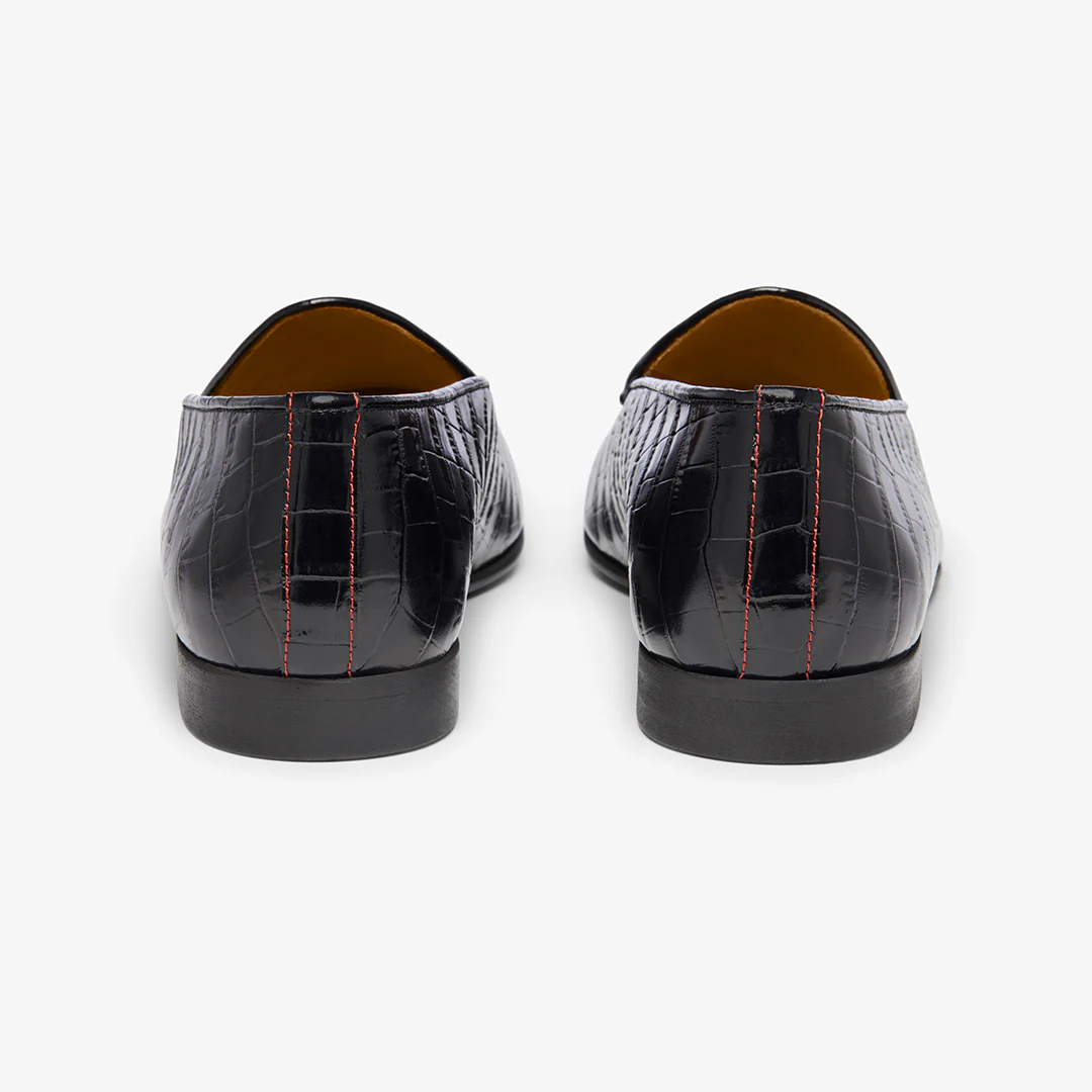 Men's Black Full Croc Milano Loafer - Image 10