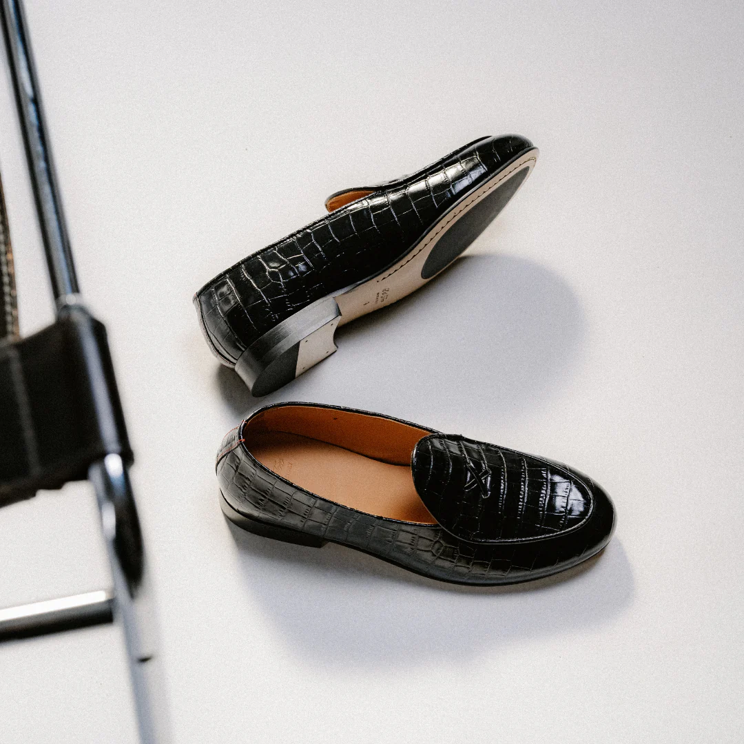 Men's Black Full Croc Milano Loafer - Image 3