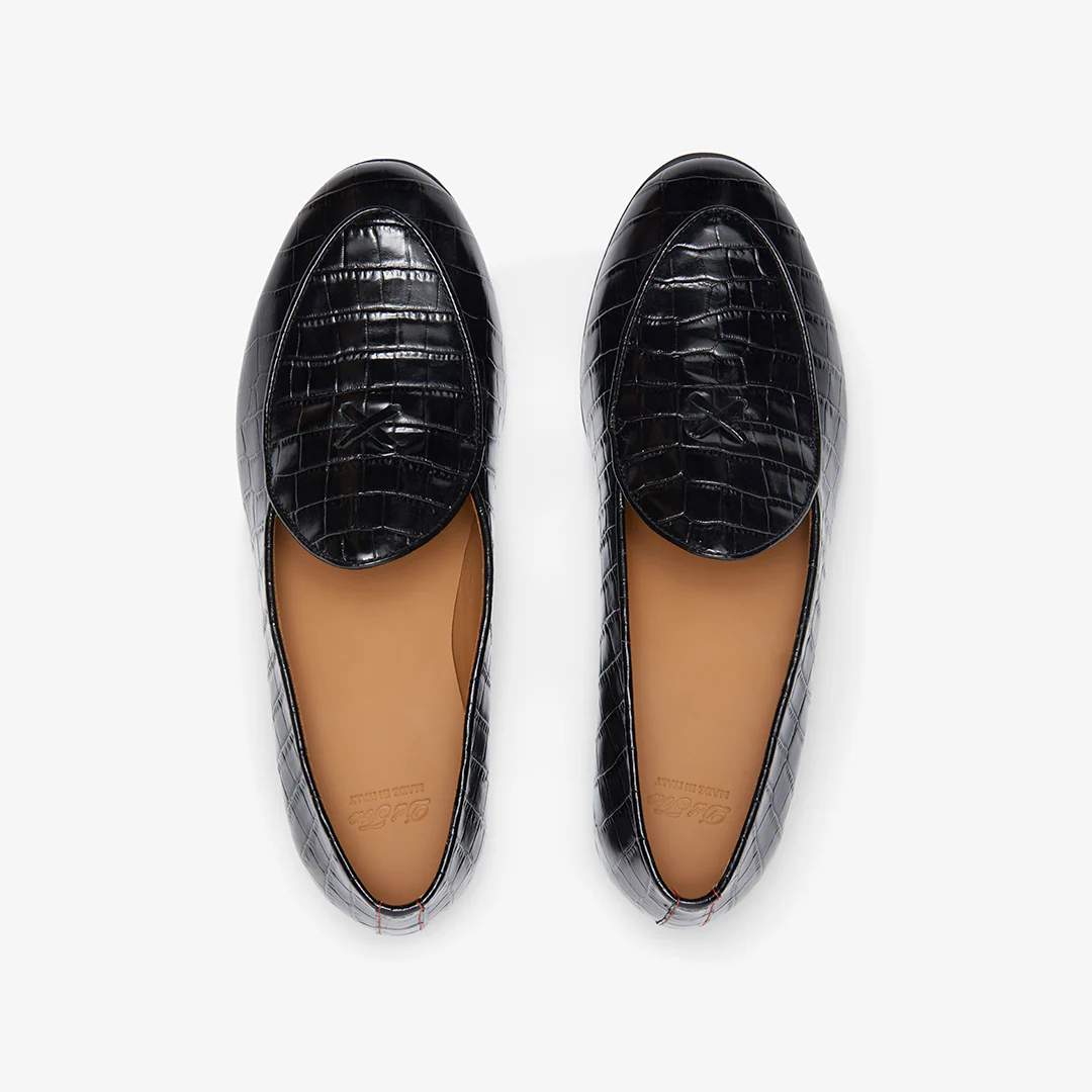 Men's Black Full Croc Milano Loafer - Image 9