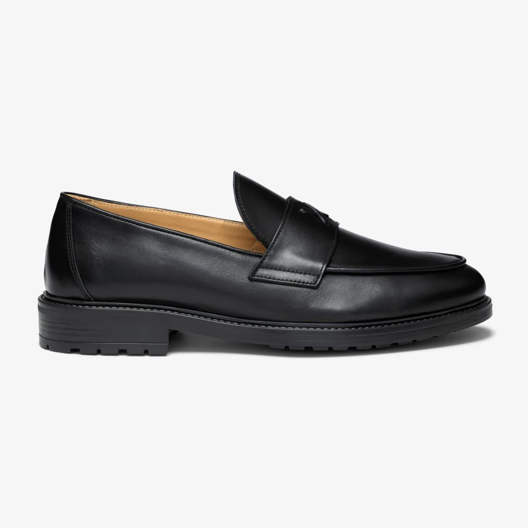 Men's Black Leather Lug Centesimo