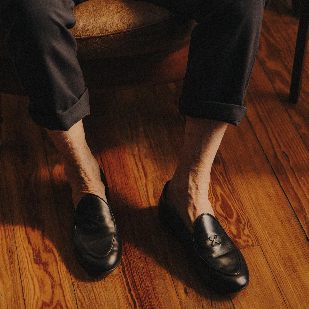 Men's Black Leather Milano Loafer - Image 4