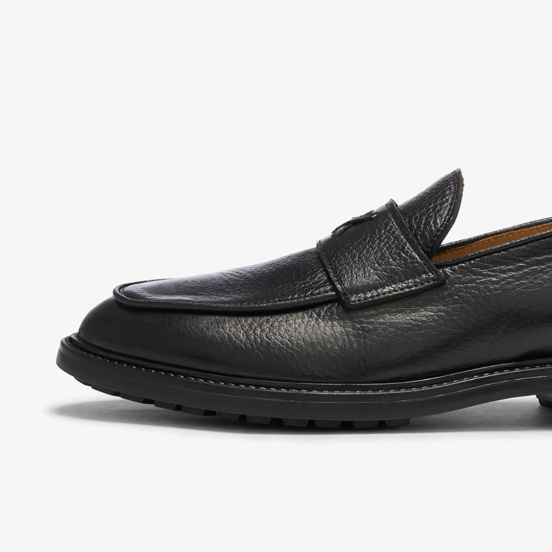 Men's Black Pebbled Leather Lug Centesimo - Image 4
