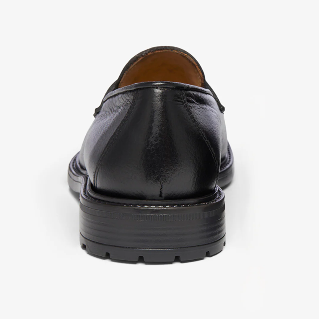Men's Black Pebbled Leather Lug Centesimo - Image 5