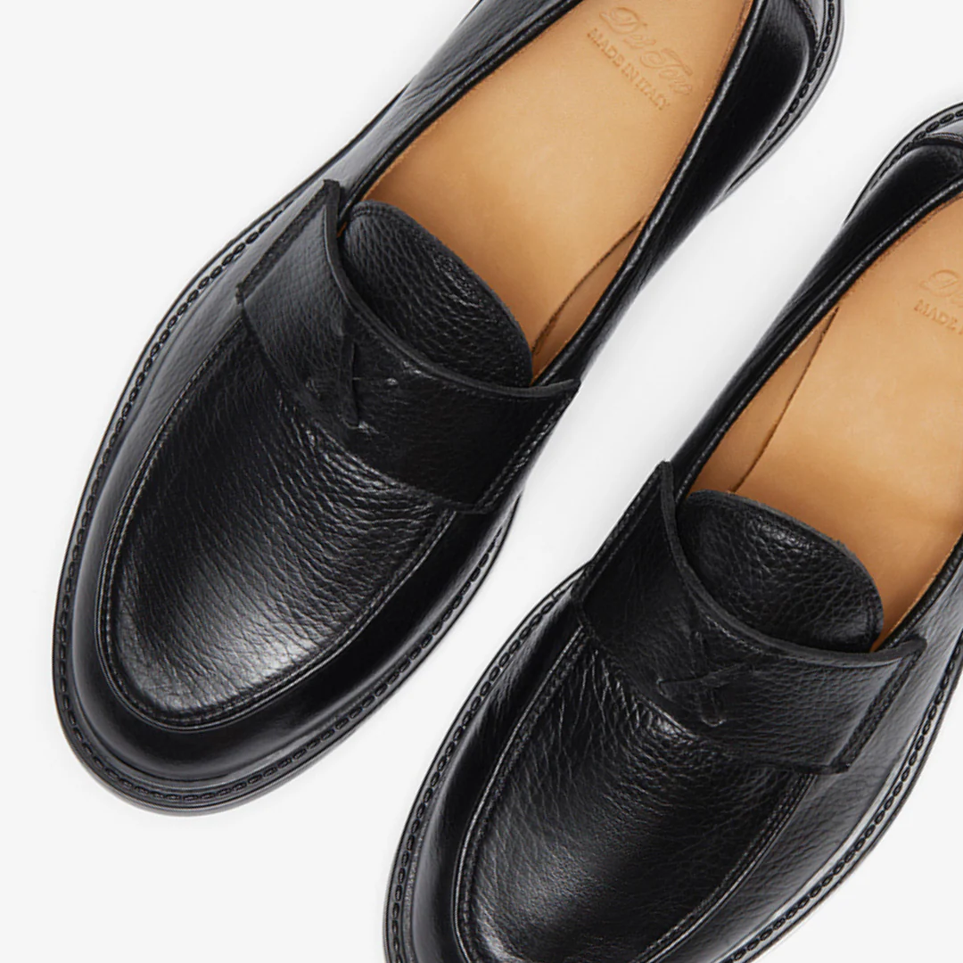 Men's Black Pebbled Leather Lug Centesimo - Image 6
