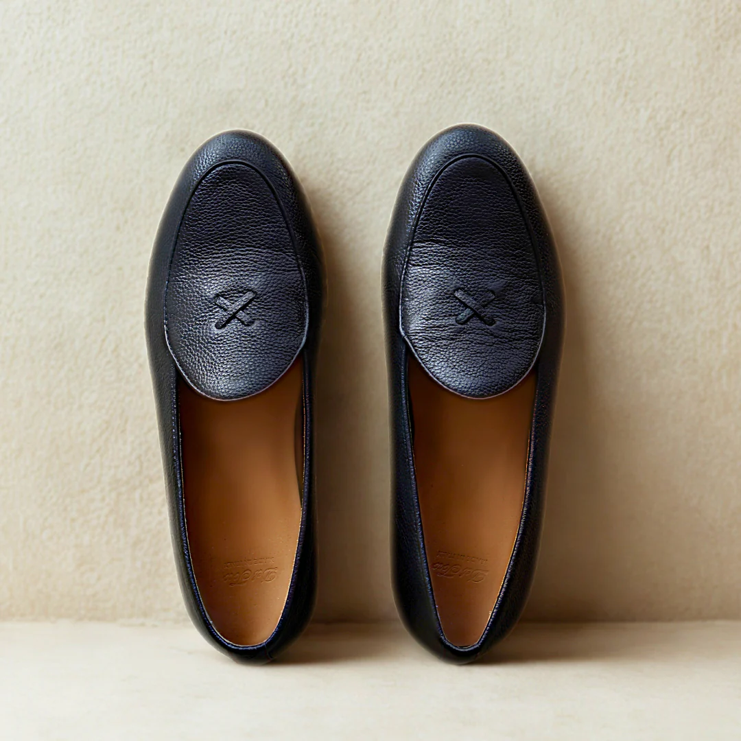 Men's Black Pebbled Leather Milano Loafer - Image 2