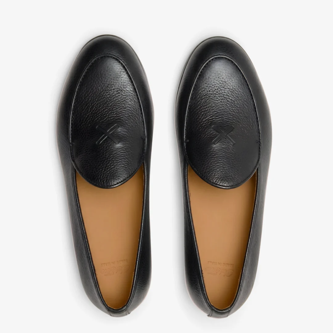 Men's Black Pebbled Leather Milano Loafer - Image 4