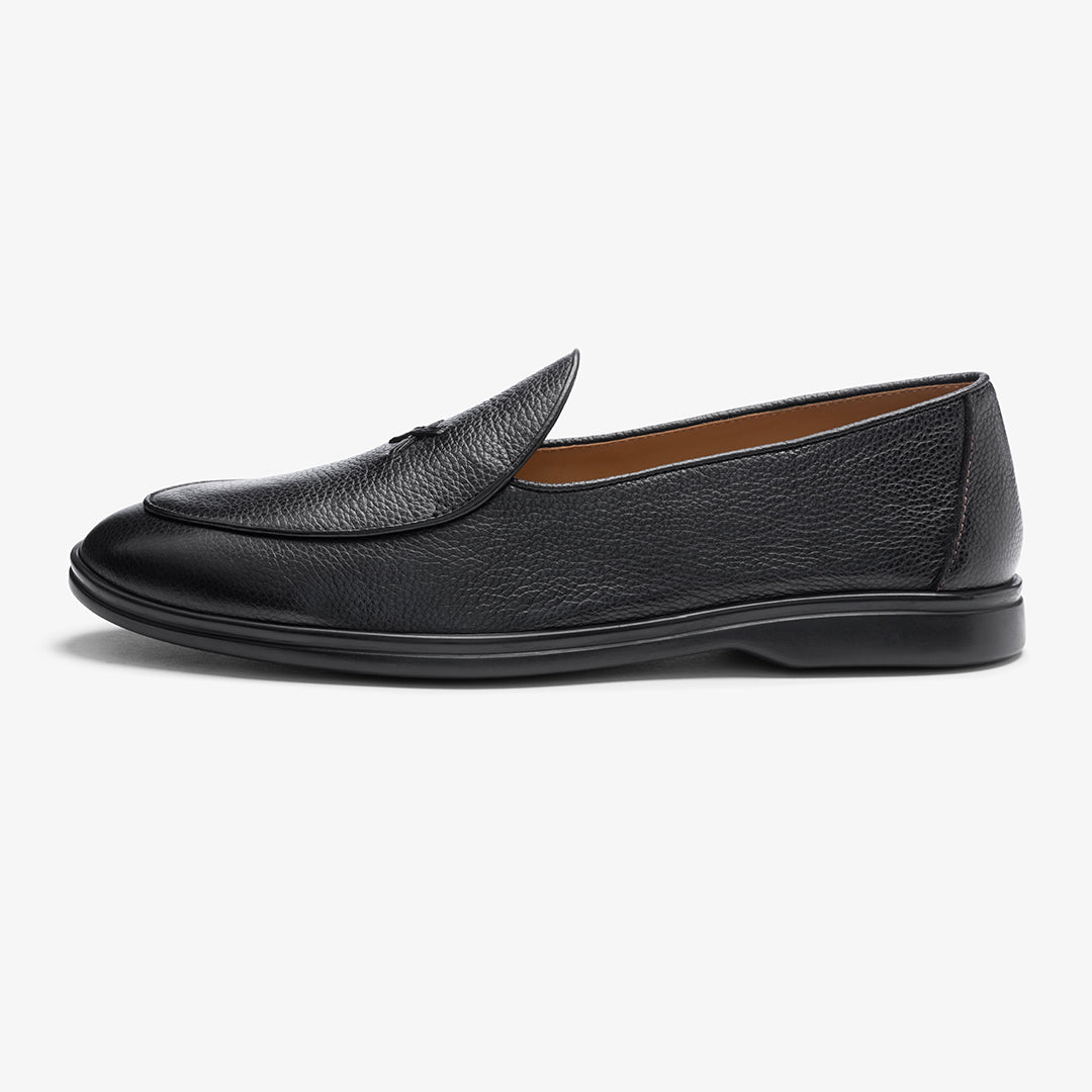 Men's Black Pebbled Leather Viaggio Loafer - Image 15