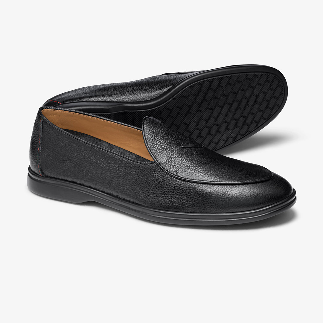 Men's Black Pebbled Leather Viaggio Loafer - Image 17