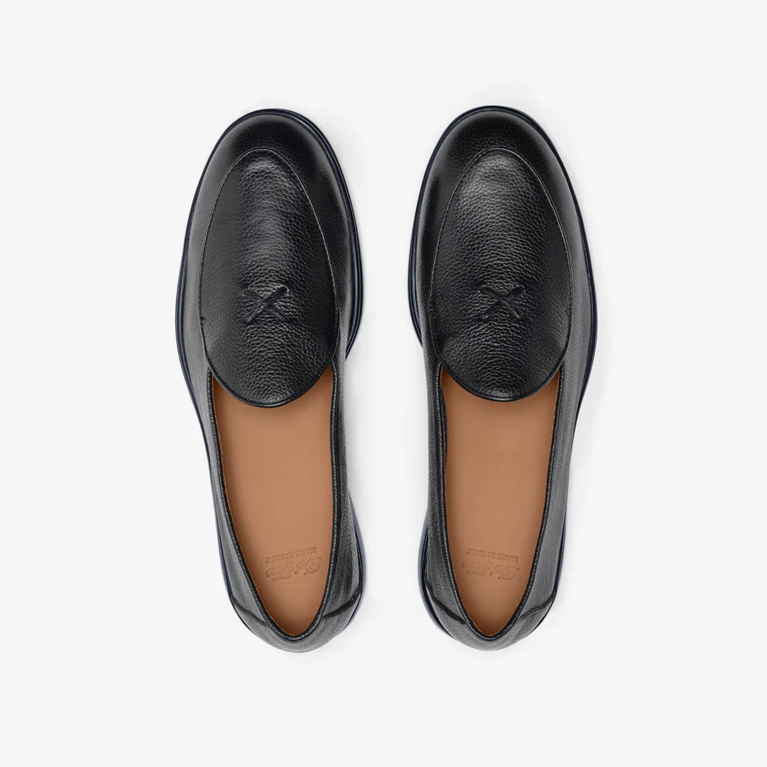 Men's Black Pebbled Leather Viaggio Loafer - Image 18