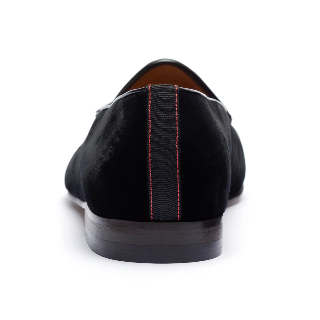 Men's Black Velvet Tassel Loafer - Image 5