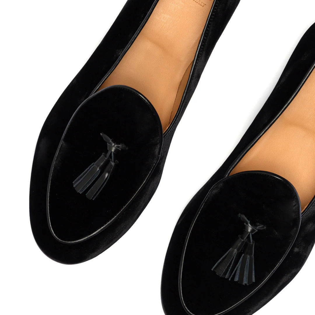 Men's Black Velvet Tassel Loafer - Image 6