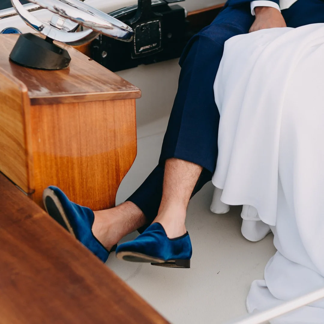 Men's Blue Velvet Slipper II - Image 6
