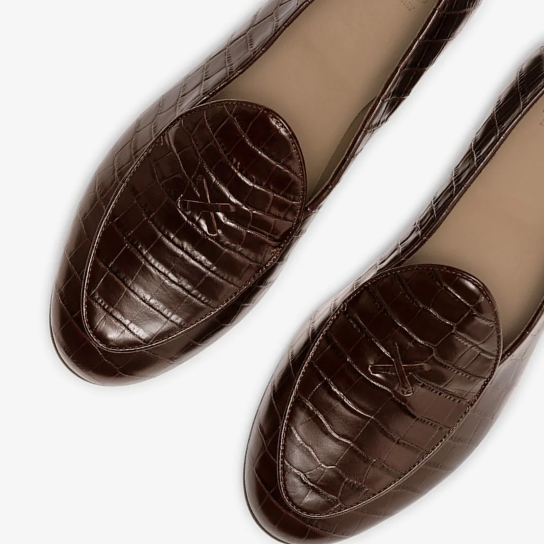 Men's Dark Brown Full Croc Milano Loafer - Image 7