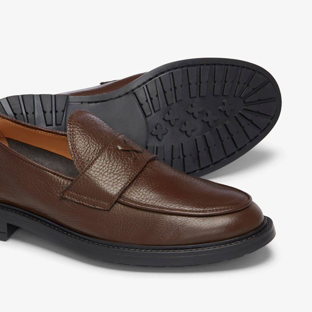 Men's Brown Pebbled Leather Lug Centesimo - Image 3