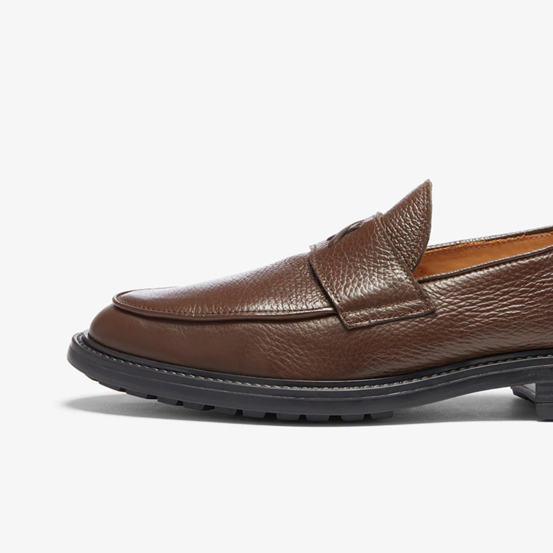 Men's Brown Pebbled Leather Lug Centesimo - Image 4