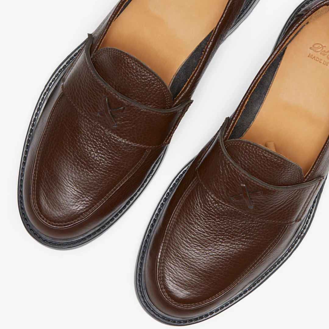Men's Brown Pebbled Leather Lug Centesimo - Image 6