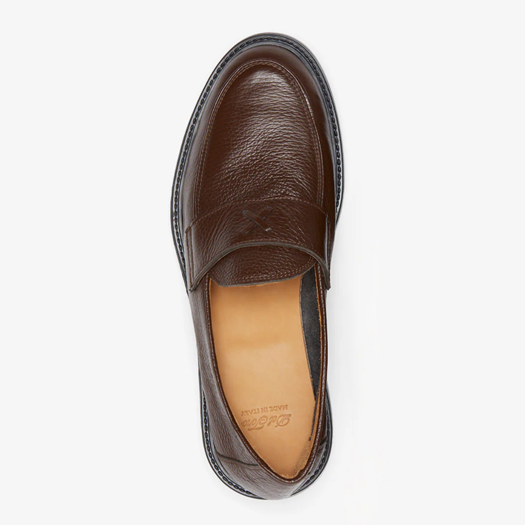 Men's Brown Pebbled Leather Lug Centesimo - Image 7