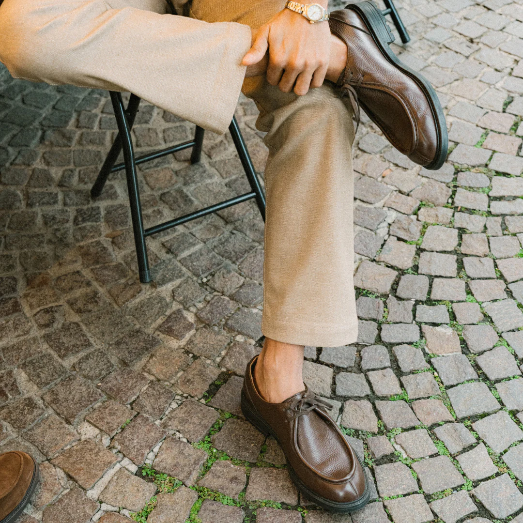Men's Brown Pebbled Leather Tuscan Moc Boot - Image 9