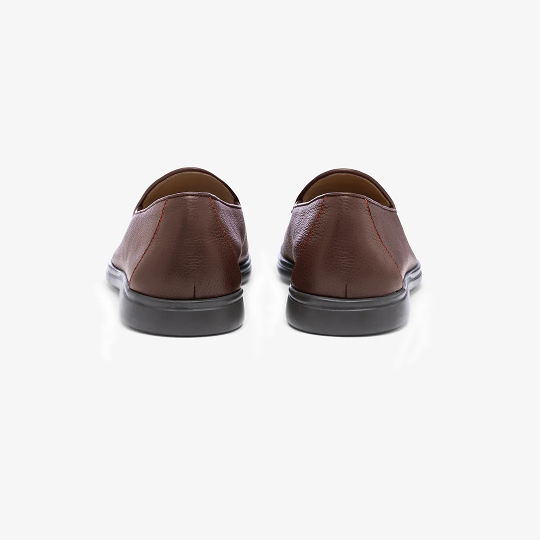 Men's Dark Brown Pebbled Leather Viaggio Loafer - Image 17
