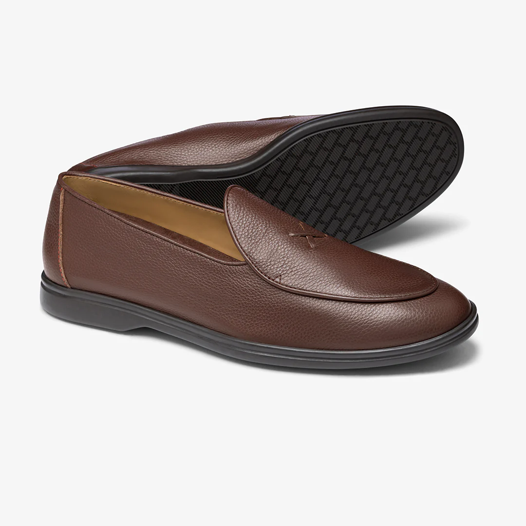 Men's Dark Brown Pebbled Leather Viaggio Loafer - Image 18