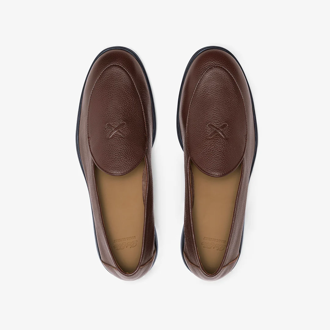 Men's Dark Brown Pebbled Leather Viaggio Loafer - Image 19