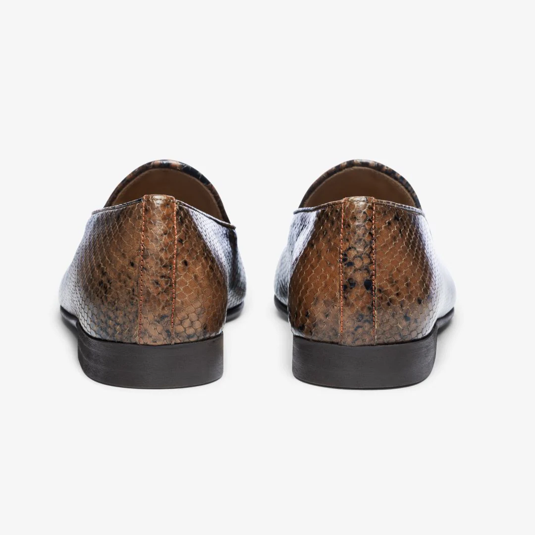 Men's Brown Snakeskin Milano Loafer - Image 14