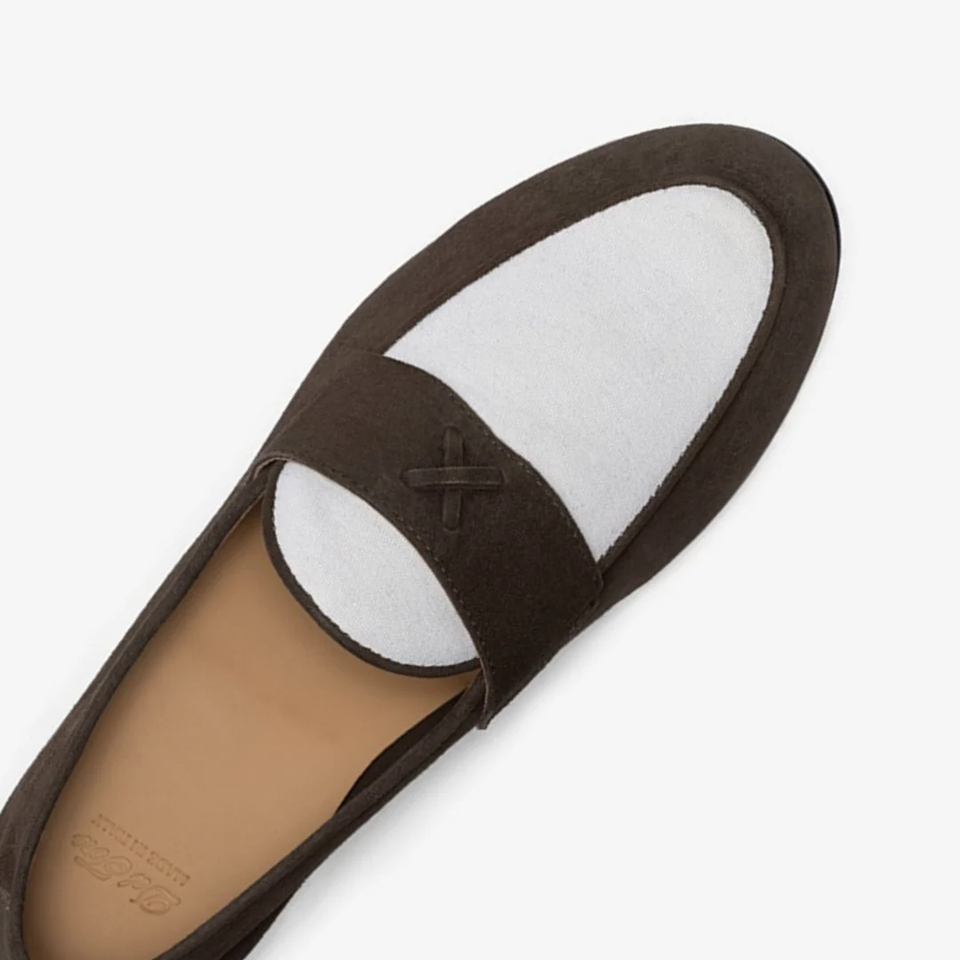 Men's Brown Suede & White Canvas Centesimo - Image 6