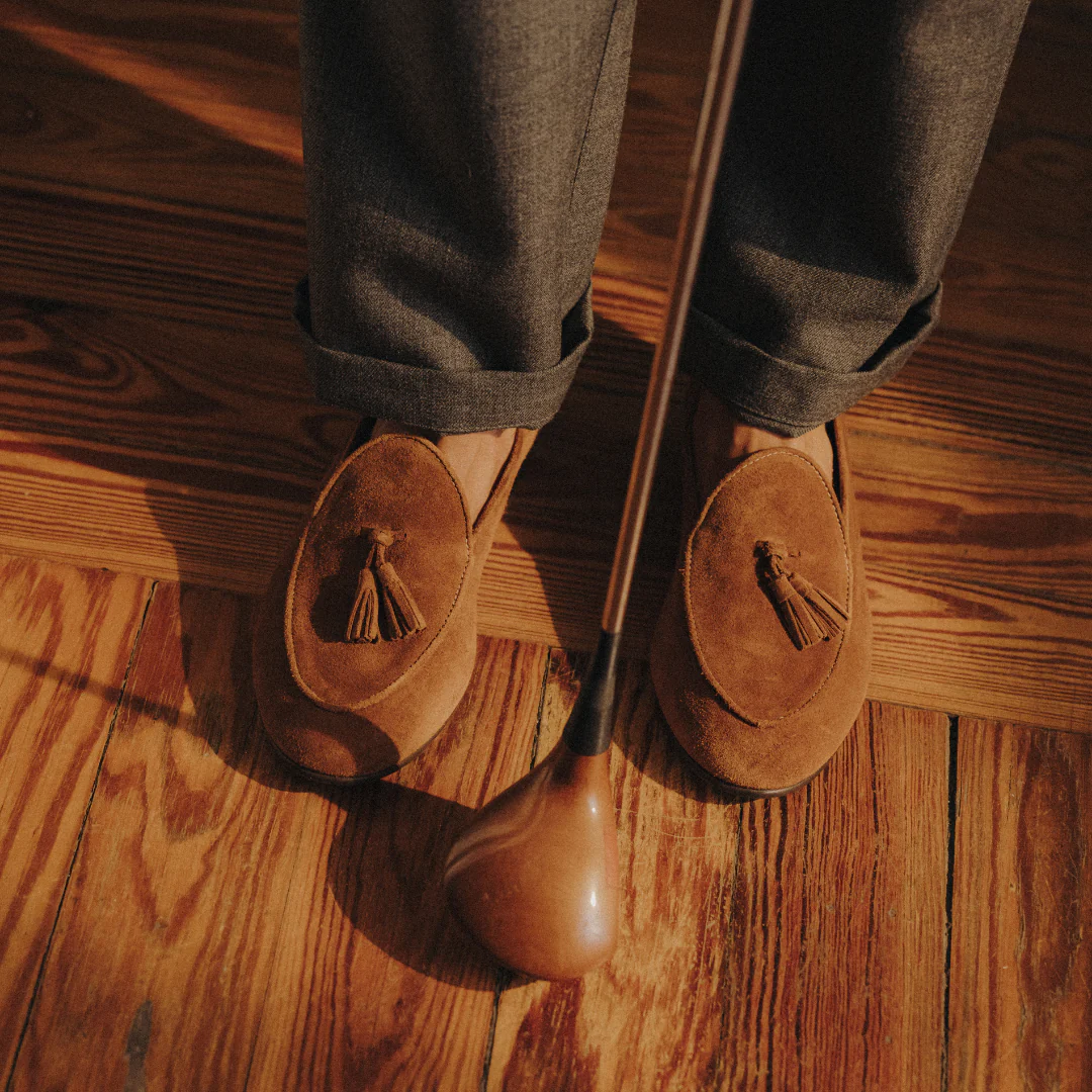 Men's Chestnut Suede Tassel Loafer - Image 2