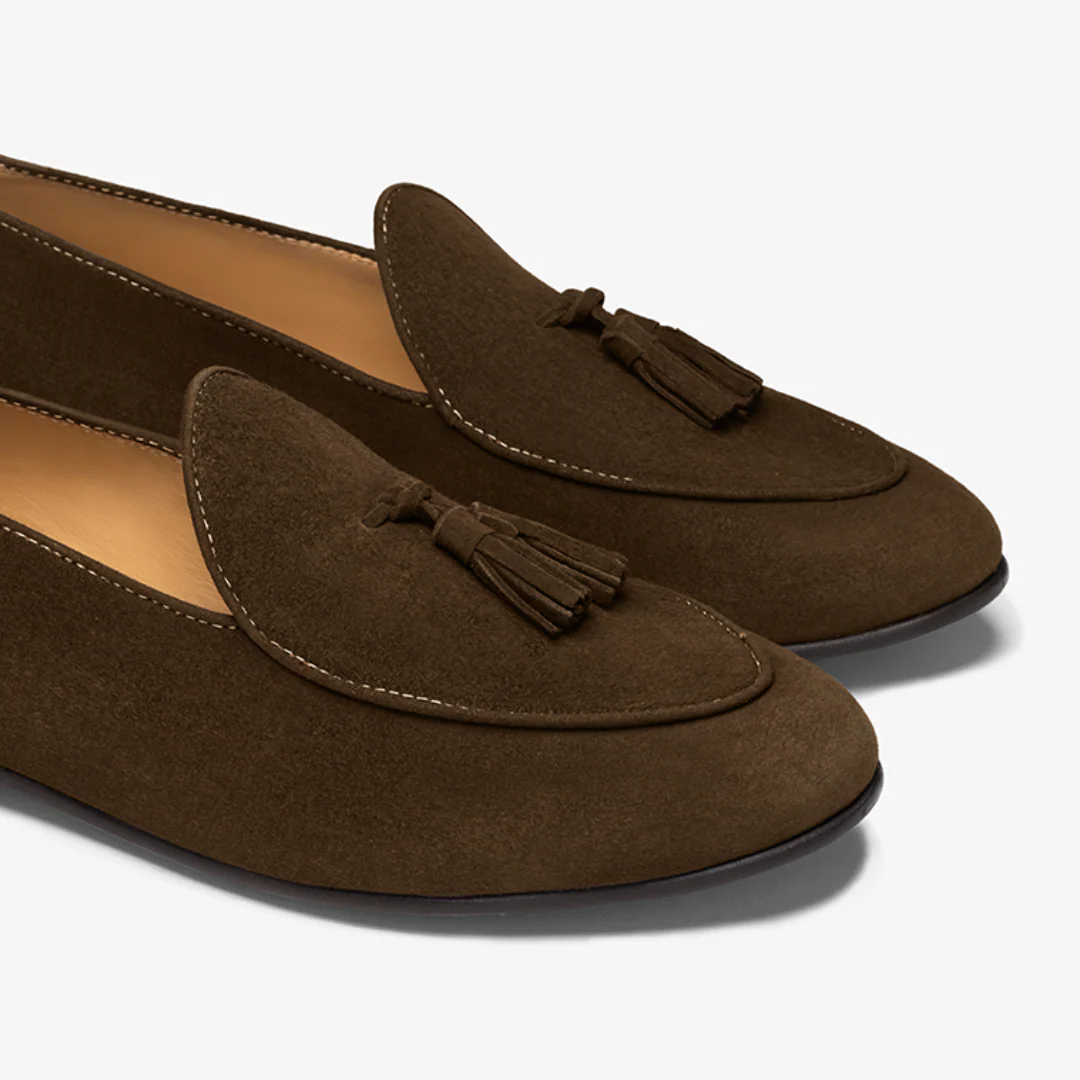 Men's Dark Brown Suede Tassel Loafer - Image 3