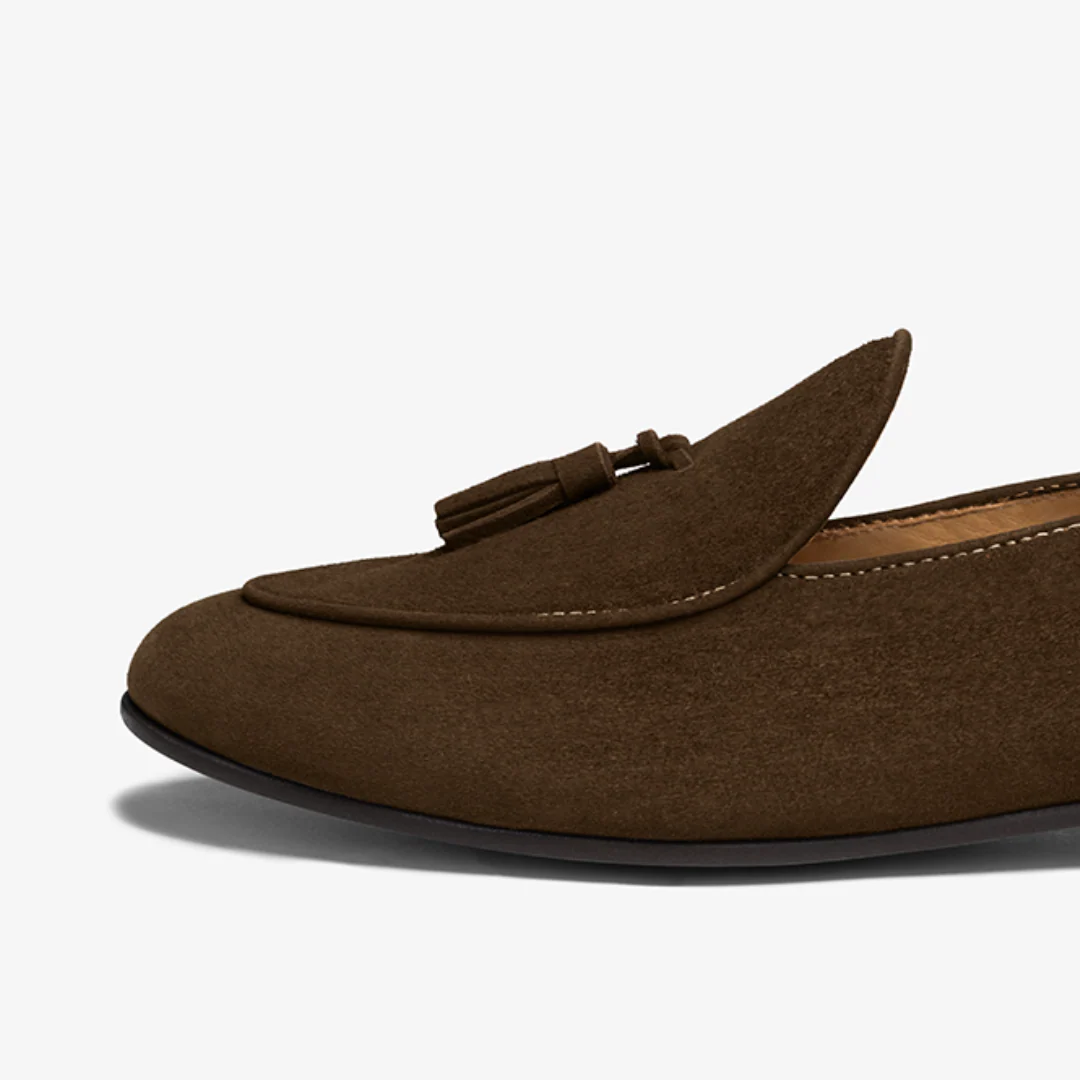Men's Dark Brown Suede Tassel Loafer - Image 5