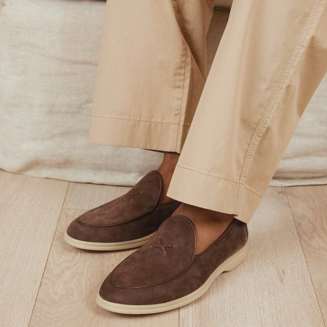 Men's Dark Brown Suede Viaggio Loafer - Image 4