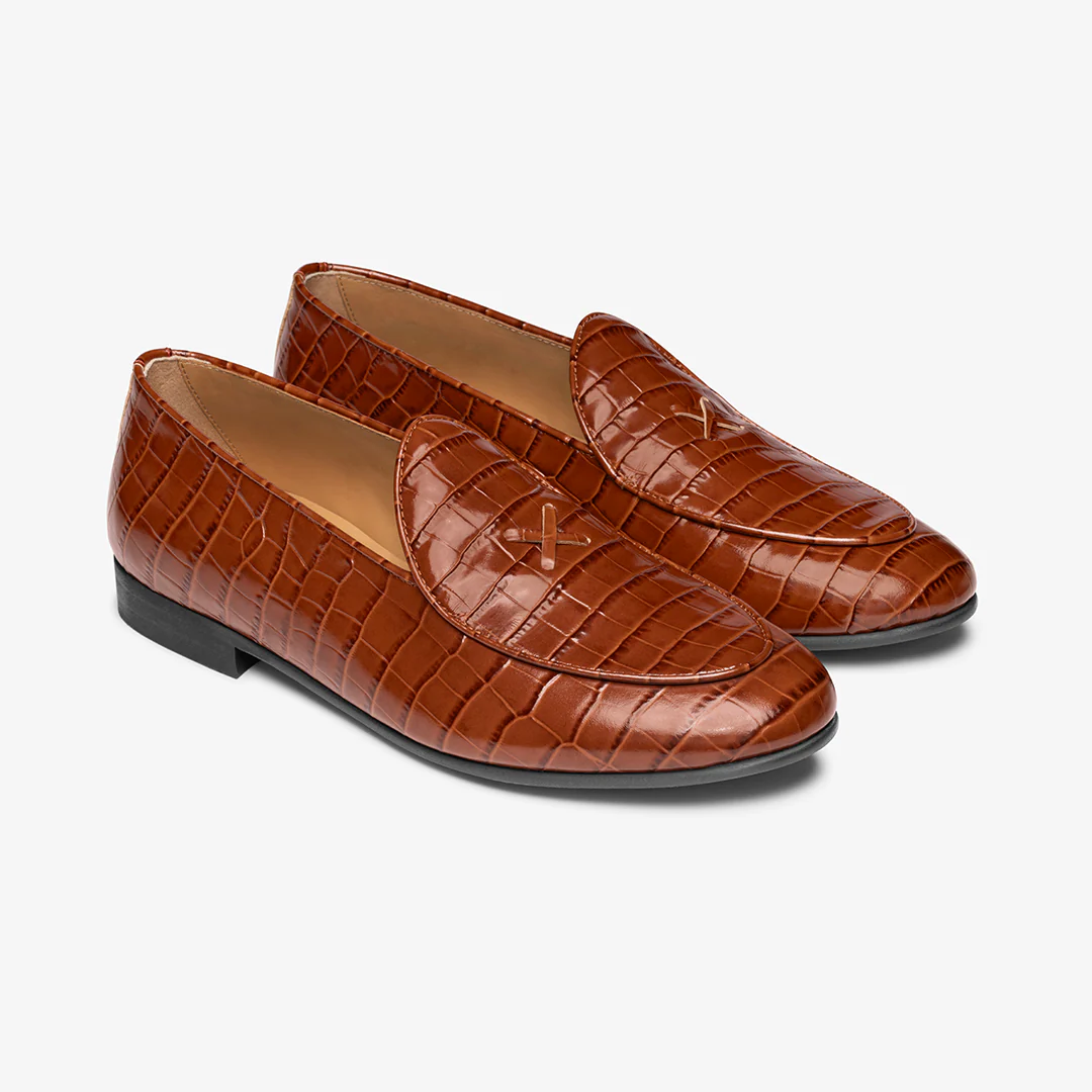 Men's Cognac Full Croc Milano Loafer - Image 3