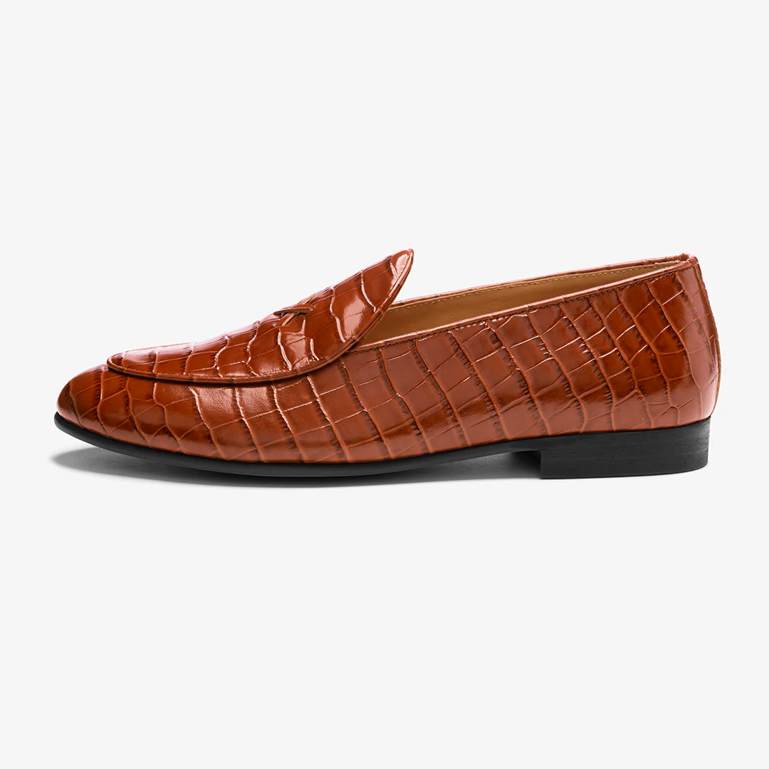 Men's Cognac Full Croc Milano Loafer - Image 5