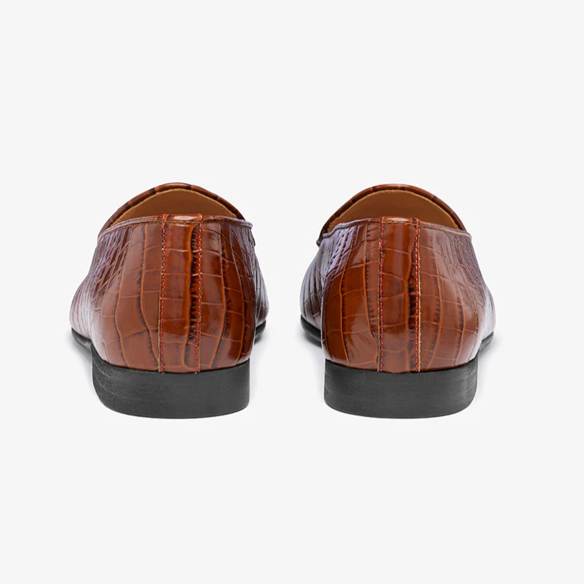 Men's Cognac Full Croc Milano Loafer - Image 7