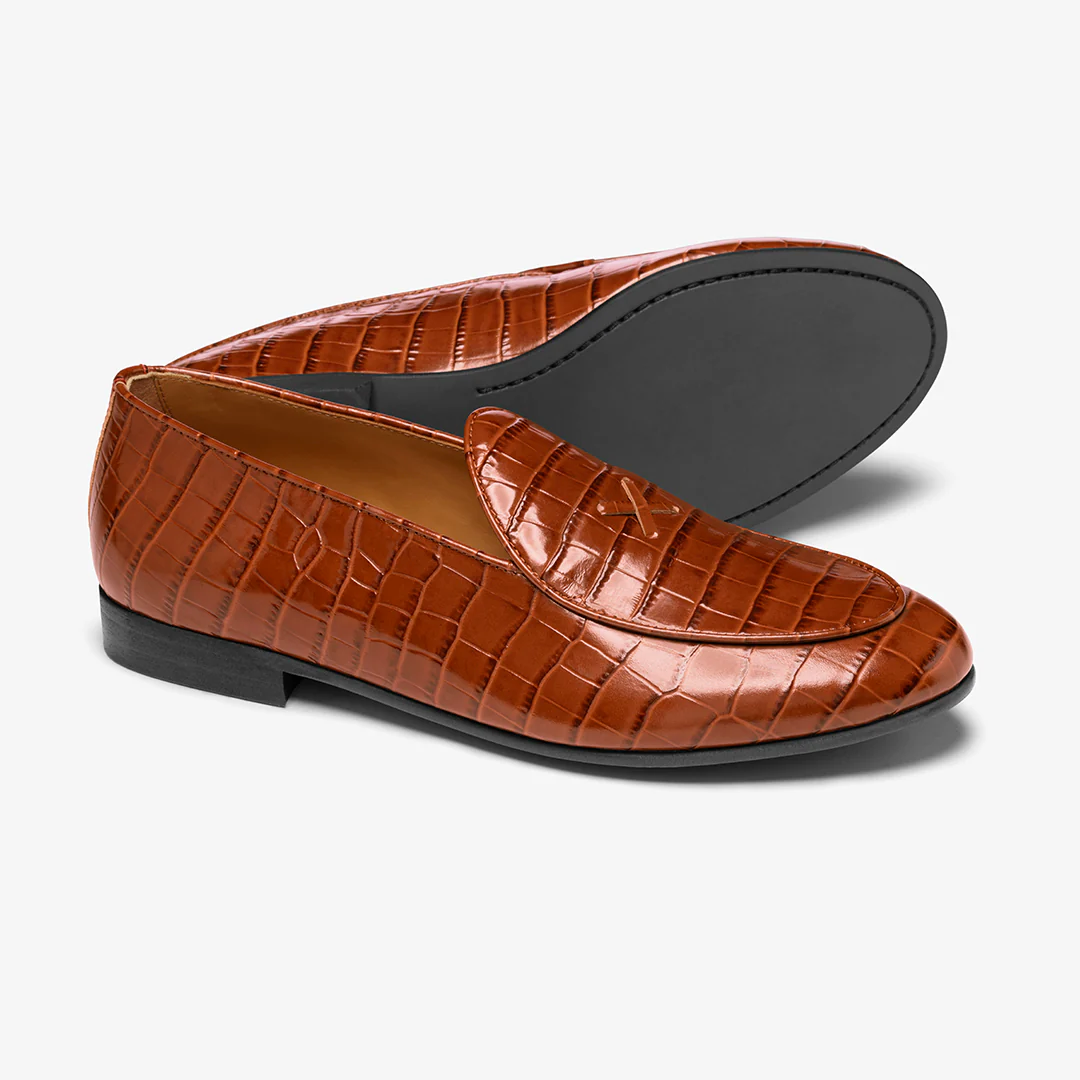 Men's Cognac Full Croc Milano Loafer - Image 9