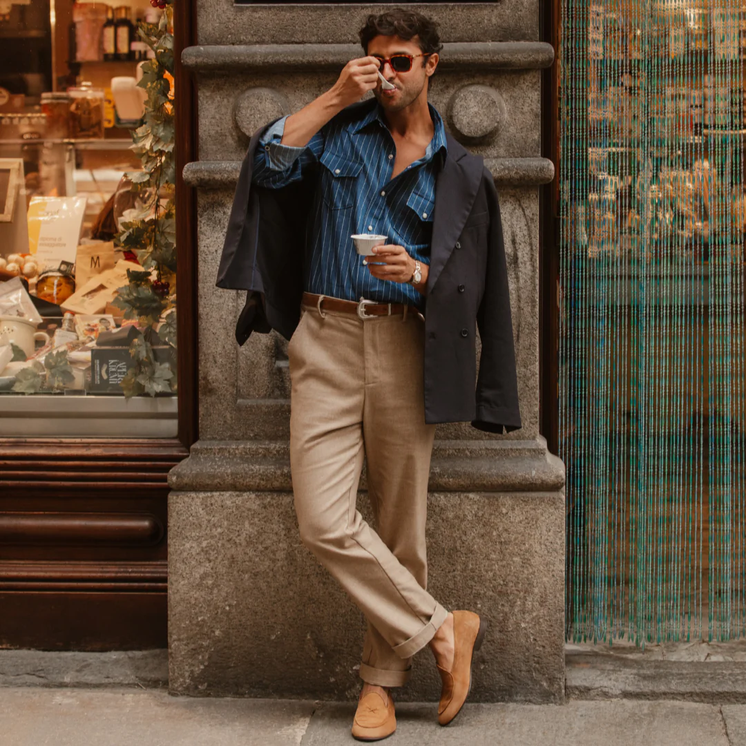 Men's Cognac Suede Milano Loafer - Image 4