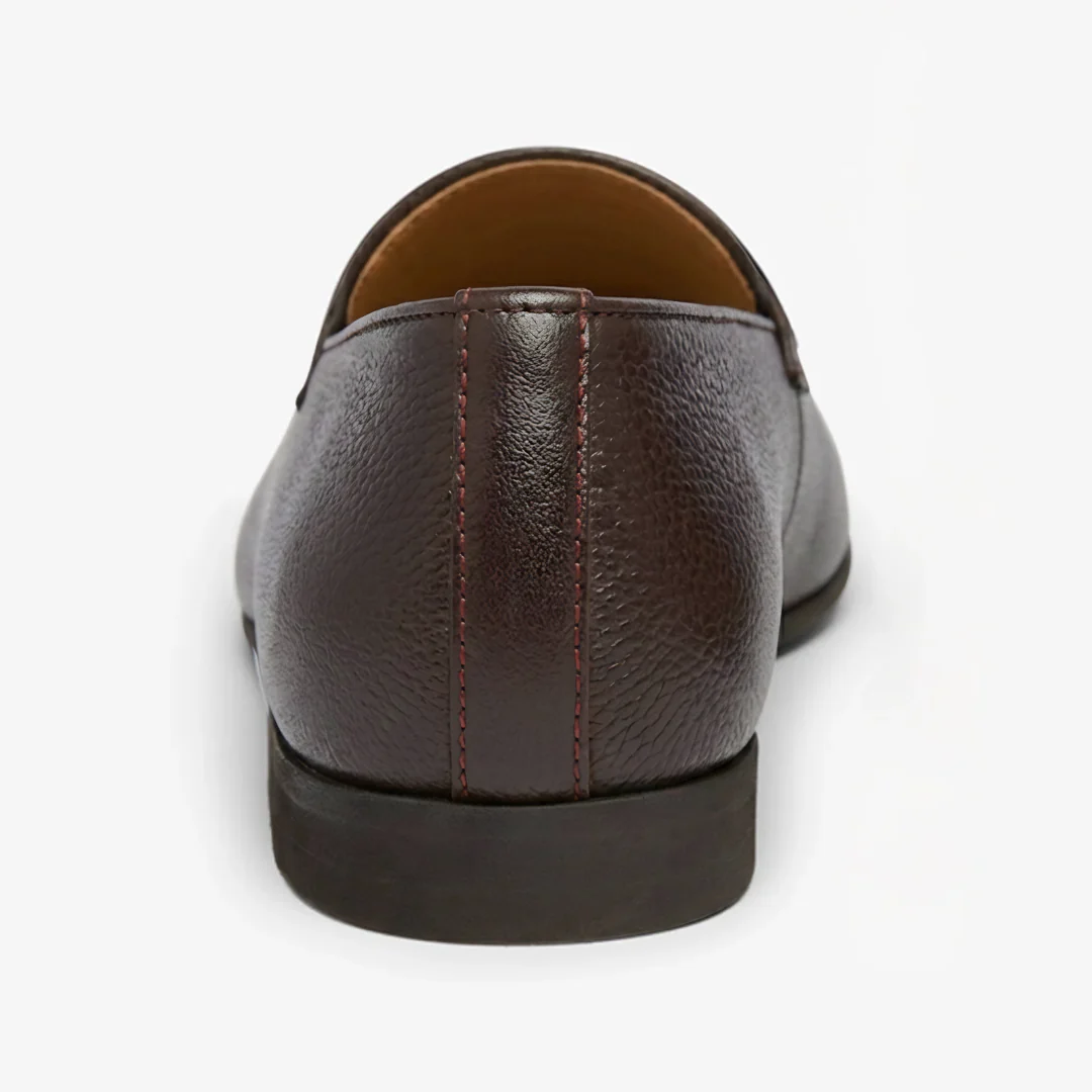 Men's Dark Brown Pebbled Leather Milano Loafer - Image 6