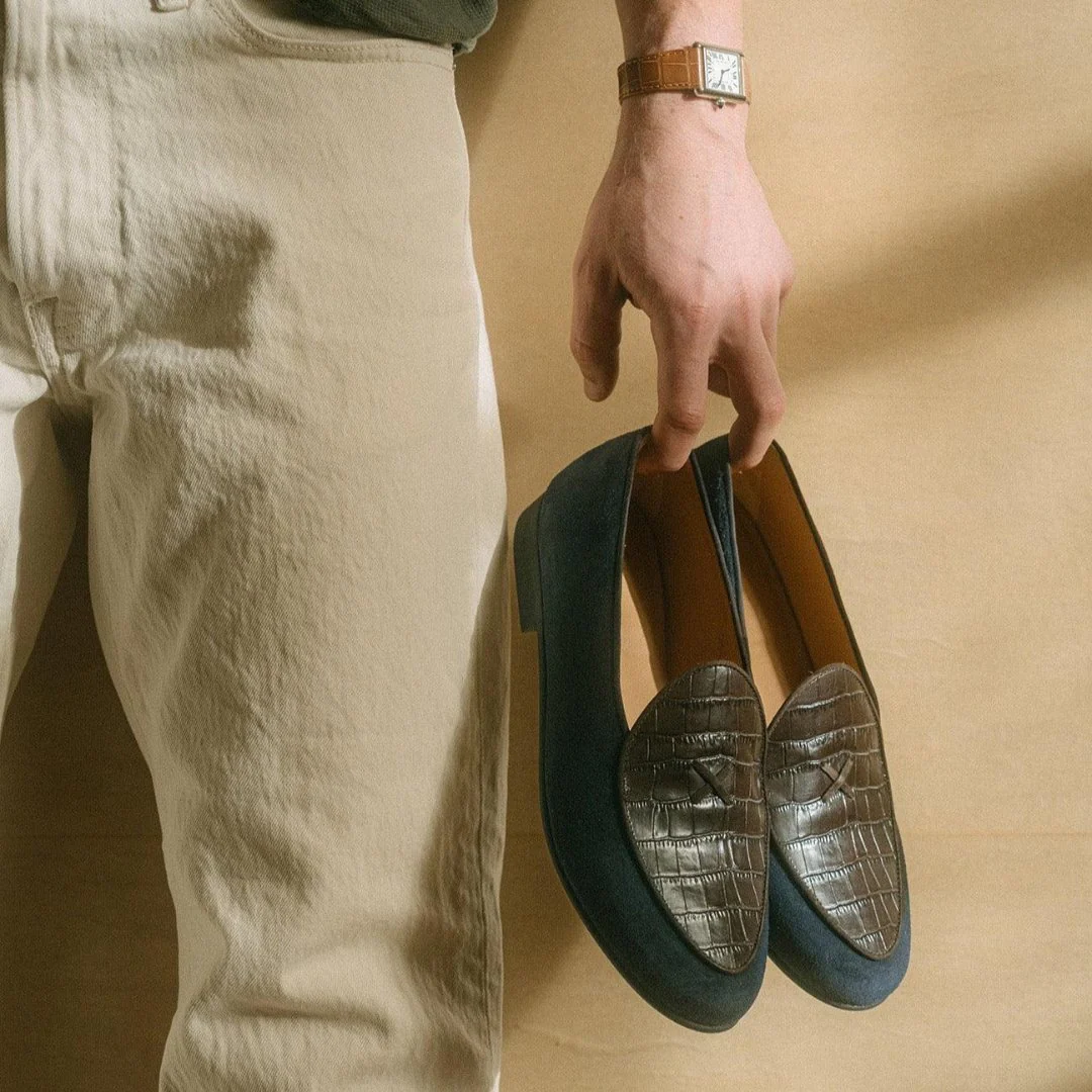 Men's Navy Croc Milano Loafer - Image 4
